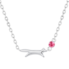 Load image into Gallery viewer, Round studded fox necklace